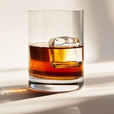 Whisky med clear icecubes også kaldet klar isterning