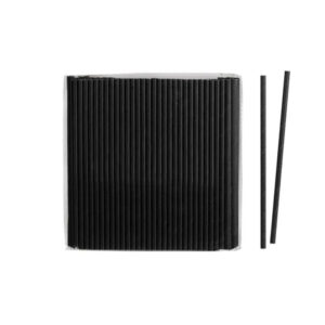 Papirsugerør Sort 6x200mm 250 stk (FSC)